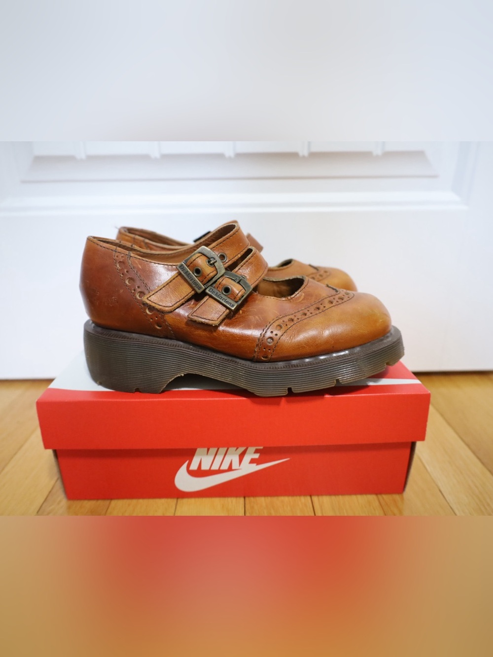 Rare Vintage 1990's Dr.Martens Mary Jane Brogue Platform Shoes Size 7 Made In UK - Picture 2 of 16